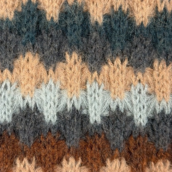 Grade & Gather Fair Isle Knit Sweater Vest Gray Brown Blue Wool Blend Size Small - Picture 8 of 12